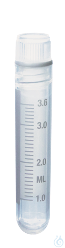 Cryogen.tube PP y-ster. screw cap PP, 4 ml int. thread 12,5x70 mm round