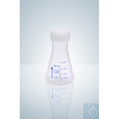 ERLENMEYER FLASK, PP 500 ML, WN, SCREW CAP PP, GL45