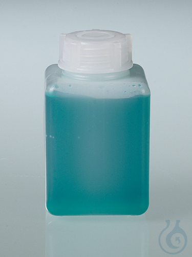 Narrow-necked square bottle, HDPE, 100 ml, w/ cap