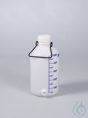 Storage bottle w/ thread. con., HDPE, 5 l, w/ cap