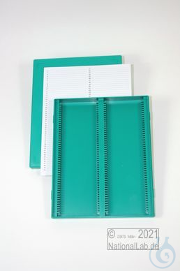 Obi Box 100 / 2x50 divider, green, height 35 mm fix, num. ID code with index - Luminix Health