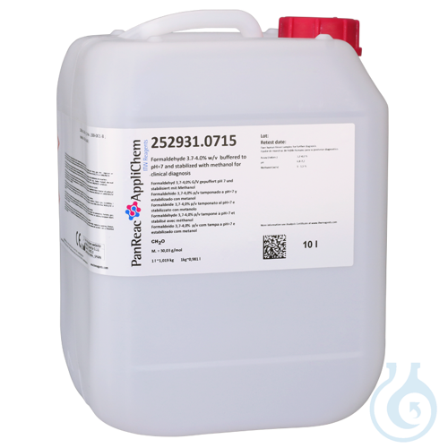 Formaldehyde 3.7-4.0% w/v buffered to pH=7 and stabilized with methanol (CE-IVD) - Luminix Health