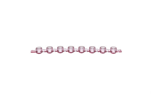 SAPPHIRE lid chain for 8-strips, PP, red, domed