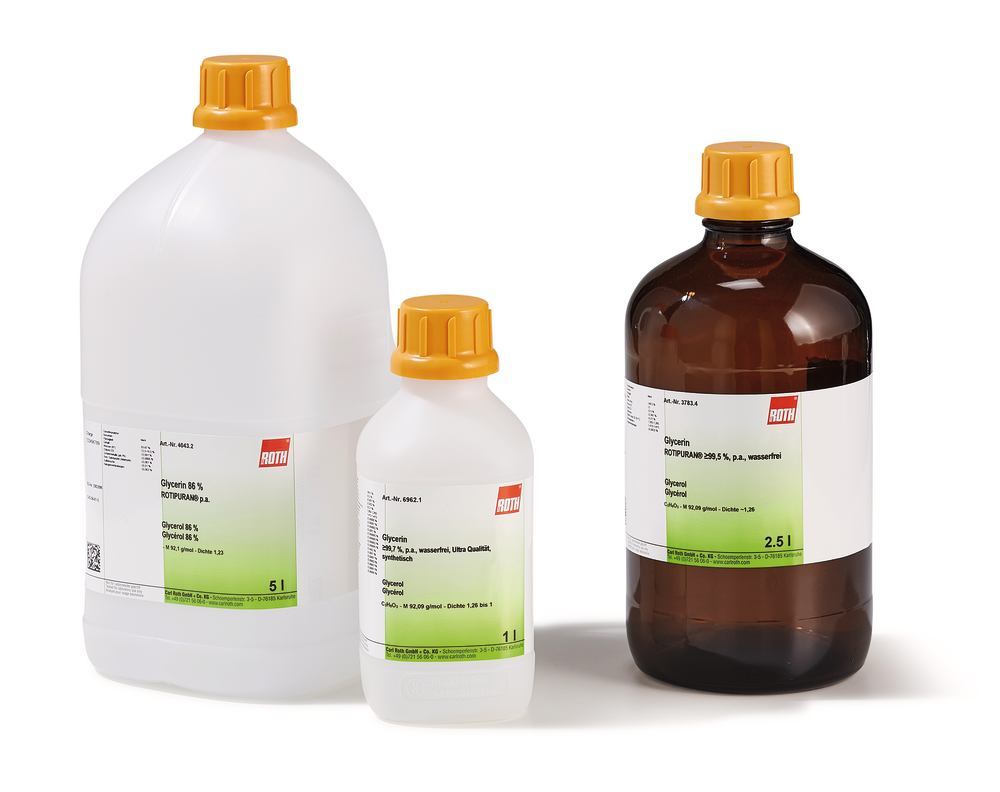Glycerol, min. 99. 7%, p.a., ultra quality, synth., 100 ml, glass - Luminix Health