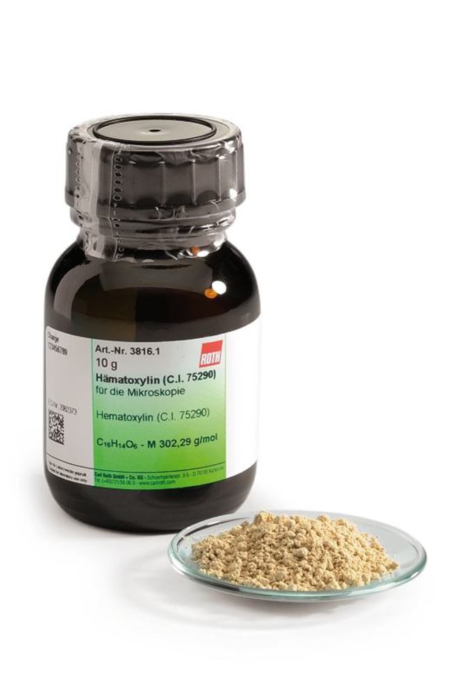 Hematoxylin (C.I. 75290), for microscopy, 10 g, glass - Luminix Health
