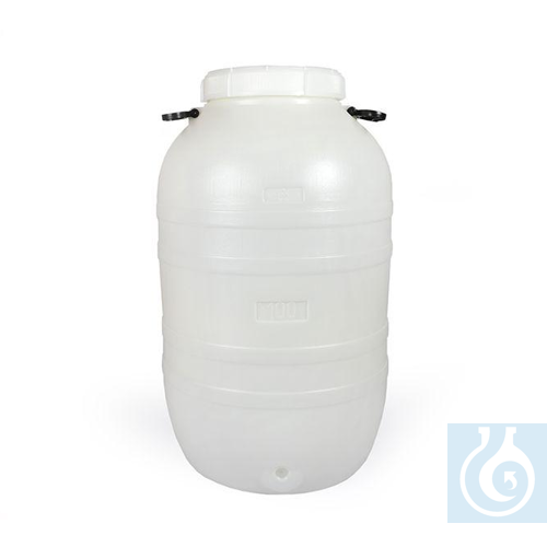 Carboys wide mouth 50 litre, HDPE, Ø 380 x H 650 mm, mouth 250 mm - Luminix Health