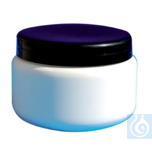 Jar HDPE with screw cap and inner cap 500 ml, Ø 105 x H 74 mm, mouth 86 mm - Luminix Health