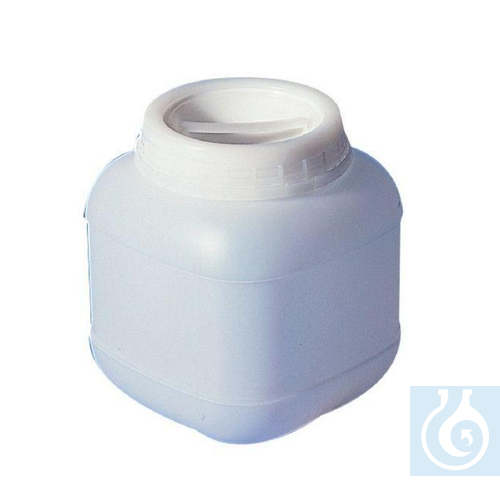 Big capacity jars 10000 ml, HDPE, tamper evident screw cap, 195 x 195 x H 400 mm - Luminix Health