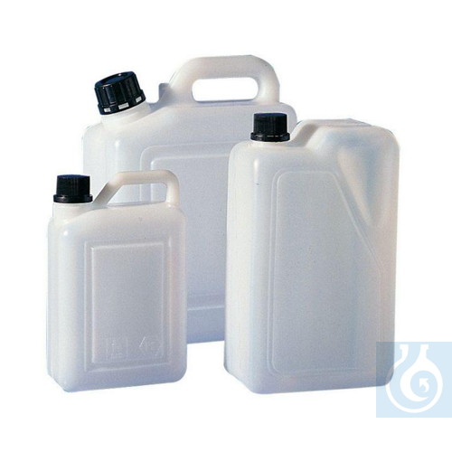 Jerrycan 1 litre, HDPE, L x B x H = 69 x 118 x 183 mm, mouth = 22 mm - Luminix Health
