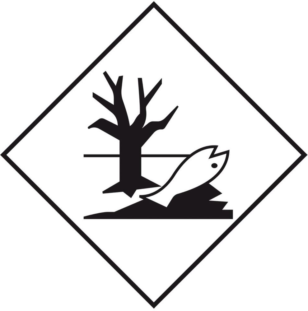 Packaging labelling environmental hazard, PE film, 50 x 50 mm