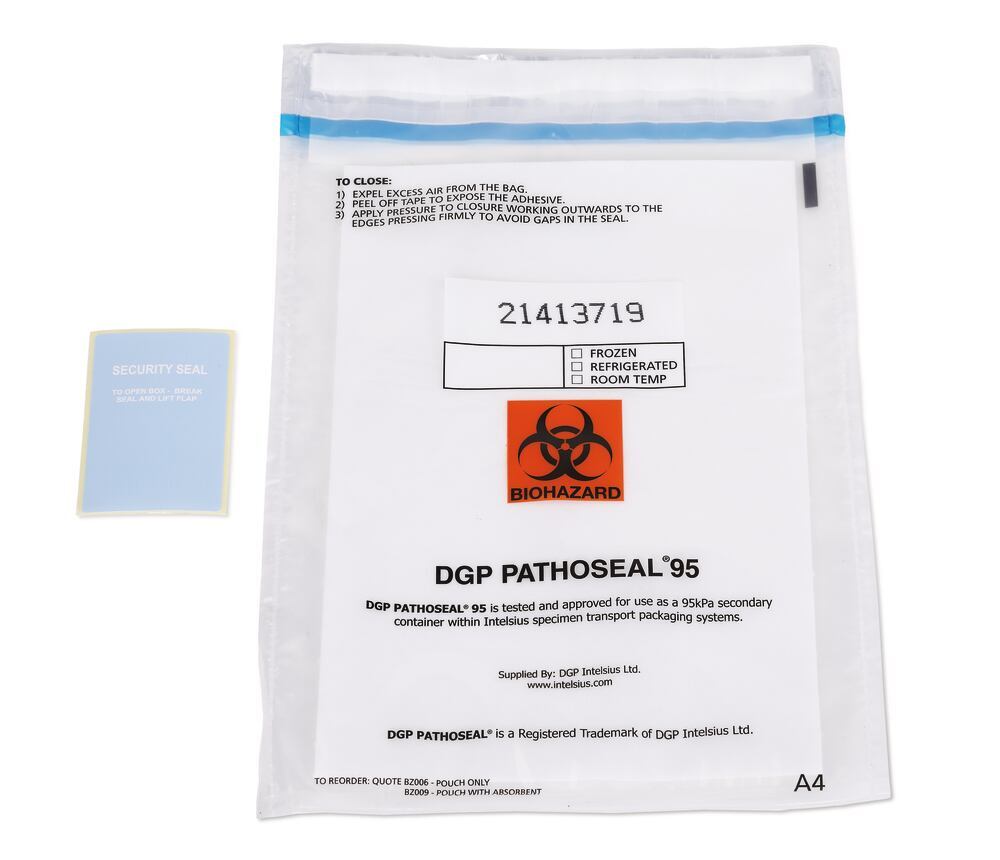 PathoSeal 95 mailing bags, A4, without absorbent pad, 100 pc(s)