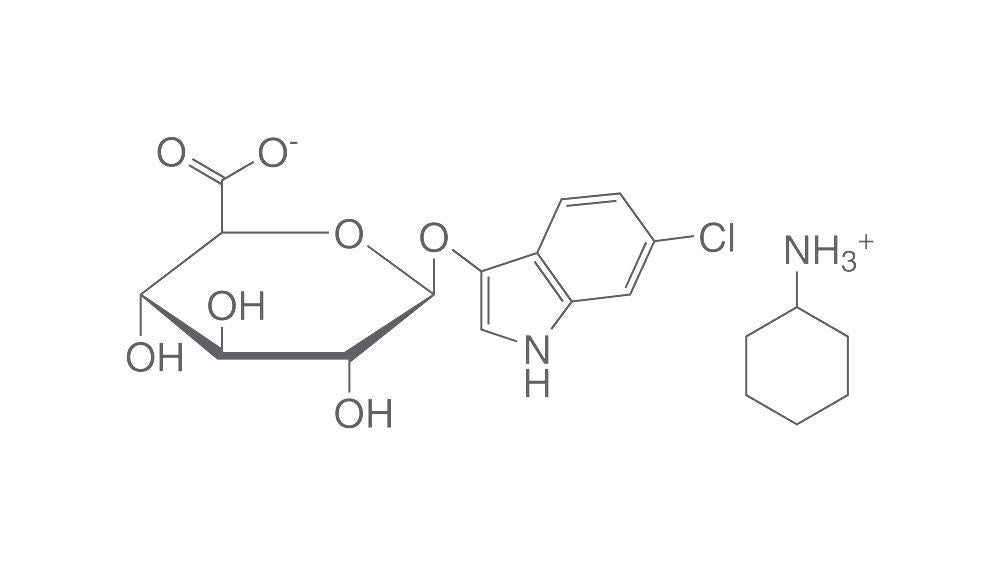 6-Chloro-3-indoxyl-β-D-glucuronic acid cyclohexylammonium salt, 10 mg, >=98 % - Luminix Health