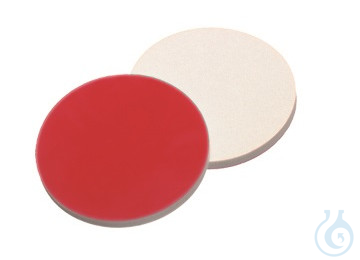 Septa, ND13, 12 mm diameter, silicone creme/PTFE red, 1,5mm, 10 x 100 pc