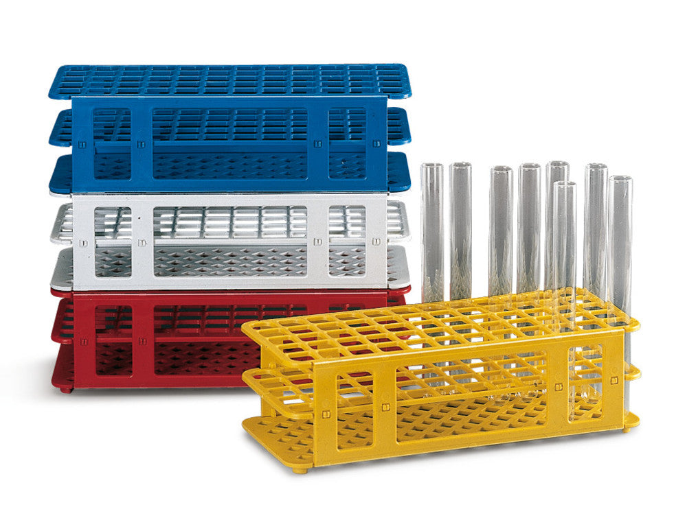 Universal test tube rack, for tubes, Ø 16 mm, PP, white, holes 60 (5 x 12) - Luminix Health