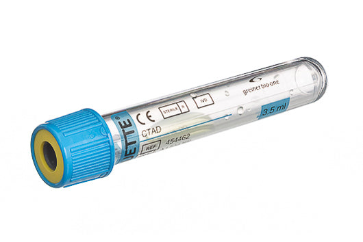 VACUETTE® tube 3.5 ml CTAD 13x75 blue cap-gel