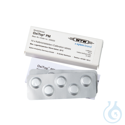 OxiTop® PM, System check of OxiTop® systems with 10 calibration tablets for chec