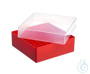 CRYO RACK FOR 81 CRYO.S, PP, RED,, LID NATURAL, 1212XX, 1222XX, 1232XX,, 1262XX, - Luminix Health