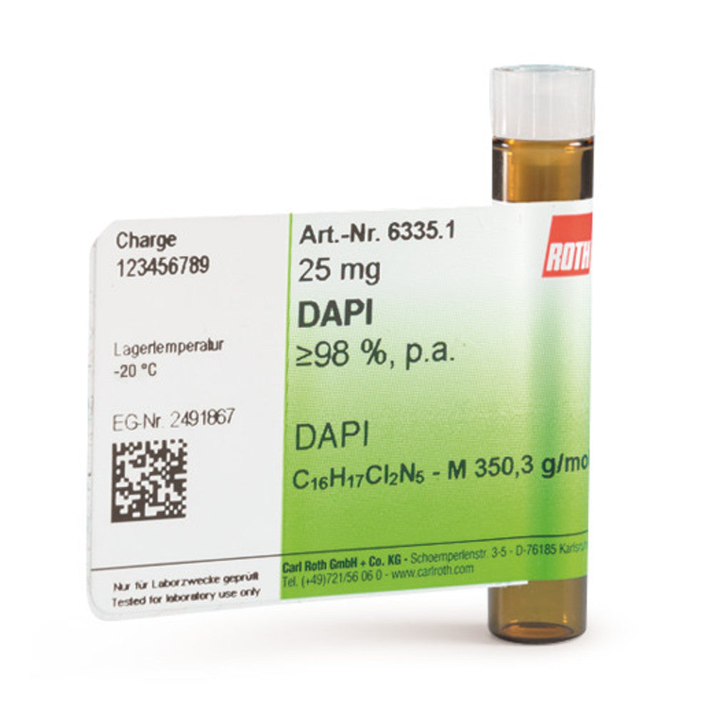 DAPI, min. 98 %, for biochemistry, 10 mg, glass - Luminix Health