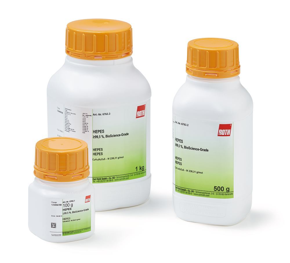 HEPES, min. 99,5 %, BioScience-Grade, 100 g, plastic - Luminix Health
