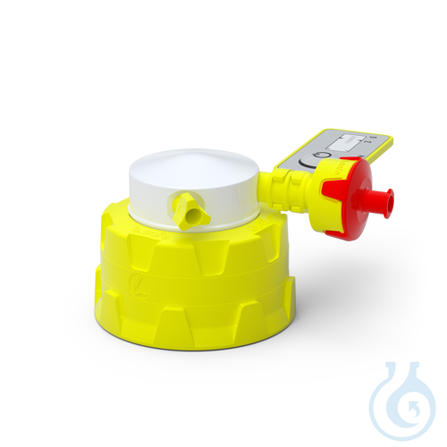 b.safe Space-saving Caps GL45, 2x UNF 1/4'' Cap GL45 made of yellow PP-GF,