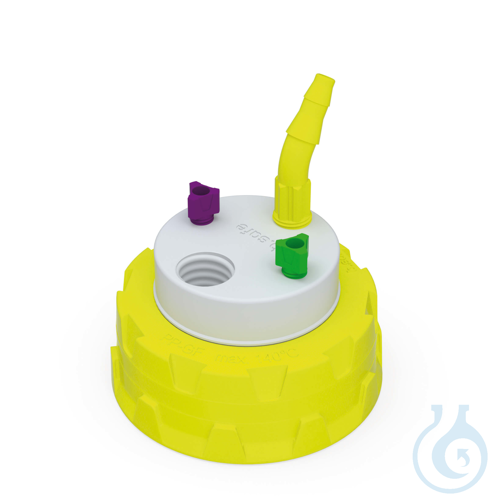 b.safe Waste Cap S60, 2x UNF1/4'', 1x GL14, 1x NPT1/8'' Screw cap S60 made of