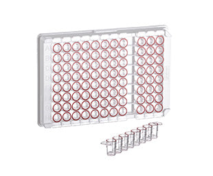 Single-break strip plate, 12 × C8 well, PS, C-bottom