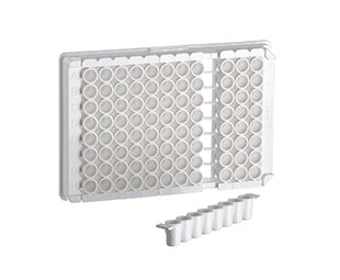 Single-break strip plate, 12 × C8 well, PS, C-bottom