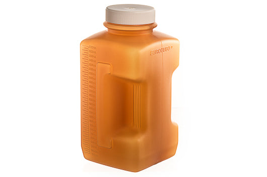 24h urine collection container, brown, with screw cap