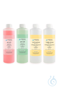 pH/EC Calibration Solution Set (pH 7.00, 4.01, 1413 µS, 12,88 mS), each 250ml - Luminix Health