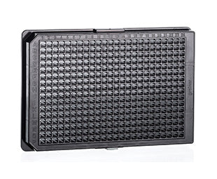 The 384-well cell culture microplate in polystyrene (PS) with µClear® bottom and black colour