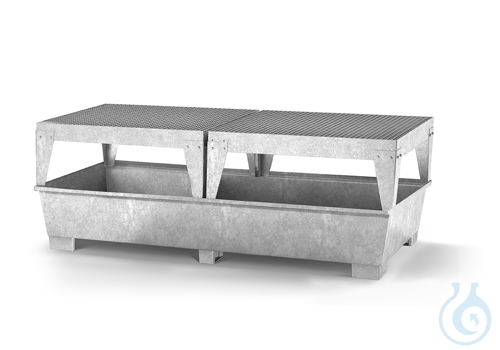 IBC-station steel galv. grid feet construc. V=1000L, 2200x1300x1050
