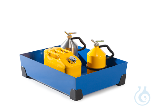 Sump for small containers steel lam. blue PE feet V=65L, 774x584x200