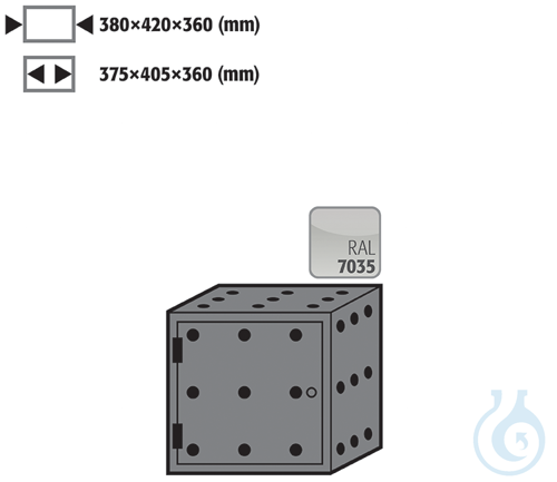 storage box left sh.steel lam. for S90 B600, 900 and 1200 380x420x360