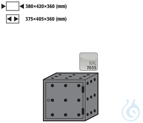storage box right sh.steel lam. for S90 B600, 900 and 1200 380x420x360