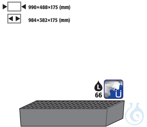 bottom collecting sump with grid sh.steel lam. for CS B1055 990x488x175