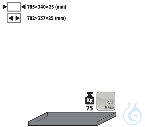 shelf sh.steel lam. for G30 B900 785x340x25