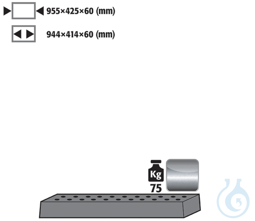 perforated insert st.steel 1.4301 raw for UB90/UB30 B1100 955x425x60
