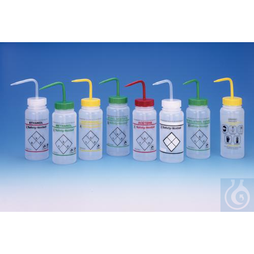 SP Bel-Art Safety-Vented / Labeled 2-ColorAcetone Wide-Mouth Wash Bottles; 500ml - Luminix Health