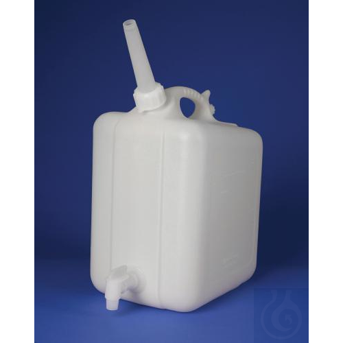 SP Bel-Art Polyethylene Jerrican with Spigot; 10Liters (2.5 Gallons), Screw Cap, - Luminix Health