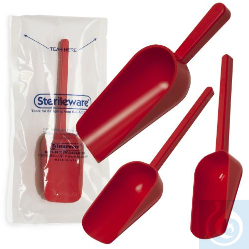 SP Bel-Art Sterileware Sterile Sampling Scoop;250ml (8oz), Red, Plastic, - Luminix Health