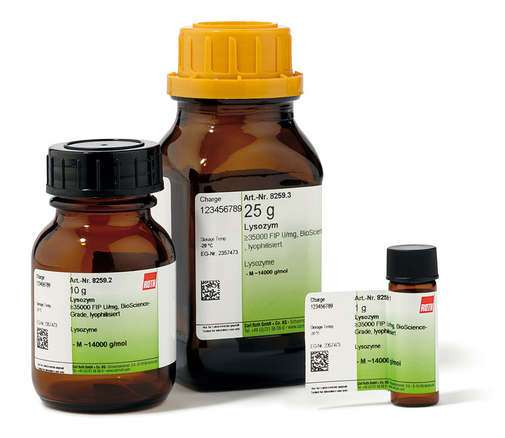 Lysozyme, min. 45.000 FIP U/mg,, lyophilised, 1 g, glass - Luminix Health