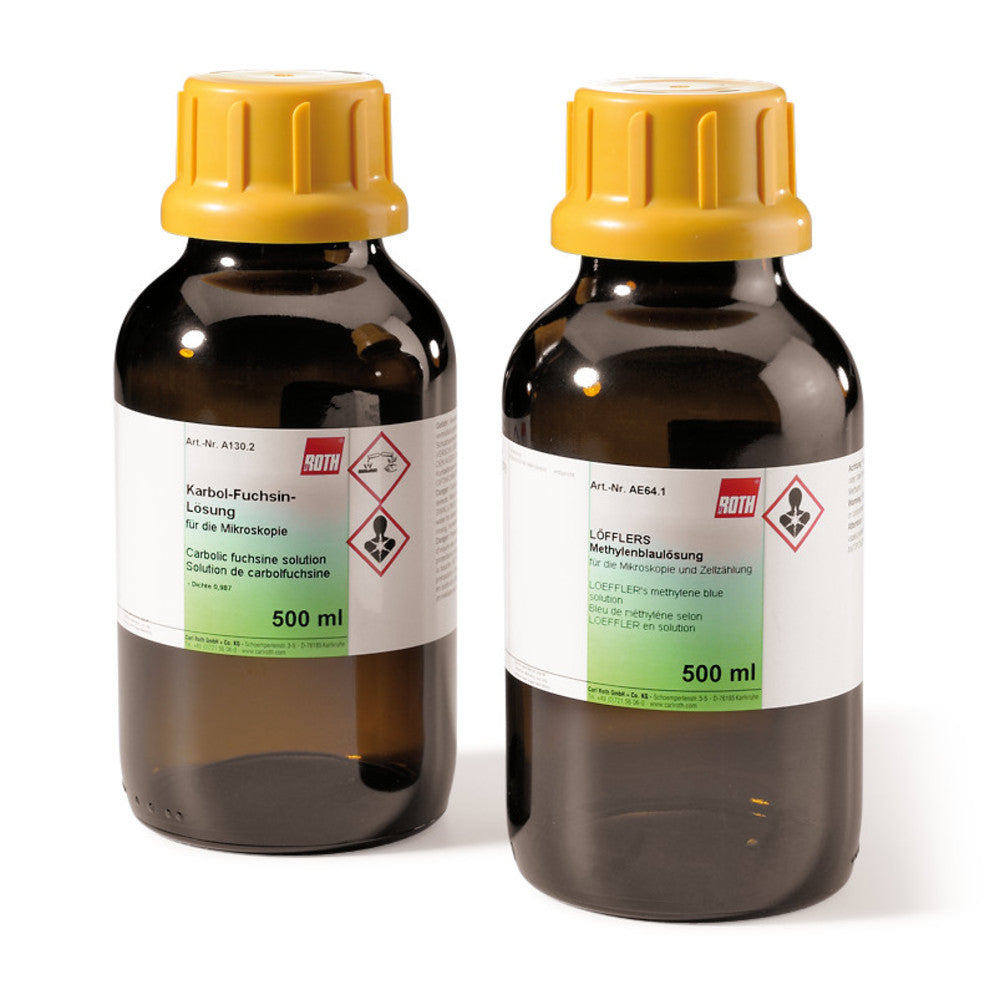 Ziehl-Neelsen staining kit, for microscopy, 1 kit, glass - Luminix Health