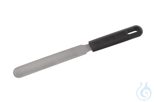 Spatula with plastic handle, long blade, stainless steel,L=202mm - Luminix Health