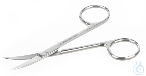 Scissor microscopy, stainless steel, magnetic, bent, L=100mm - Luminix Health