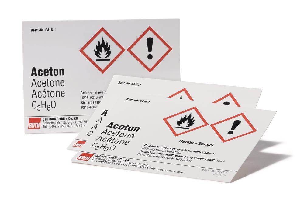Sekuroka®-labels, imprint, Acetone, 10 unit(s) - Luminix Health