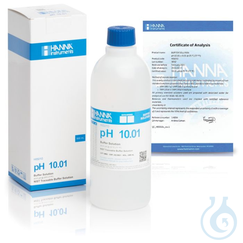 10.01 pH Value @25°C, (1) 500 mL bottle