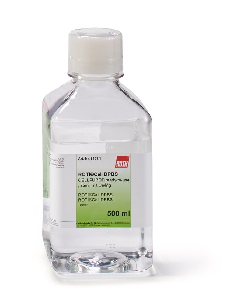 ROTI®CELL DPBS, sterile, with Ca/Mg, 500 ml, plastic - Luminix Health