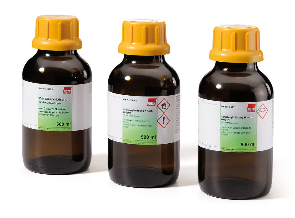 Van Gieson trichrome staining kit, for microscopy, 1 kit, glass - Luminix Health