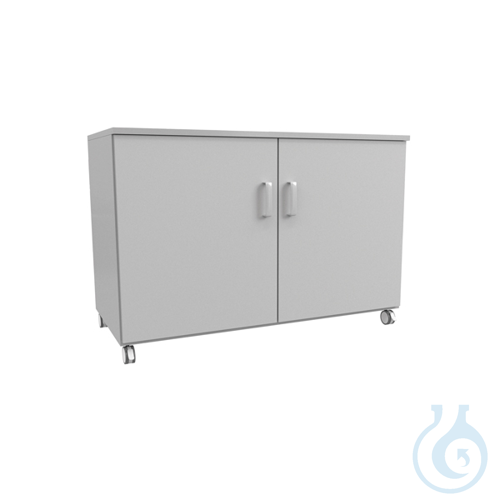Auxiliar laboratory cabinet with wheels and two doors, 900 x 520 x 805 mm