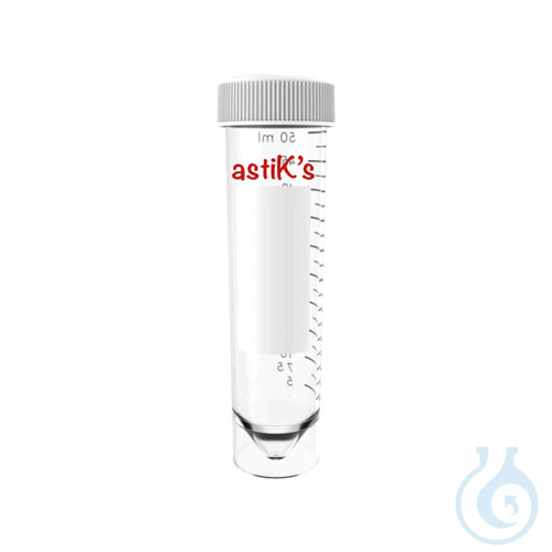 Graduated centrifuge tubes with screw cap and skirt, 50 ml, heavy metal free, Pr